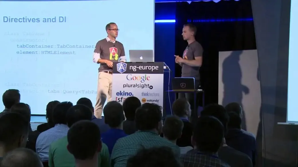The Angular team presenting Angular 2 at ng-europe 2014.